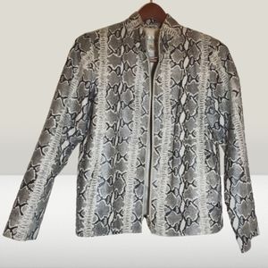 Leather snakeskin print jacket